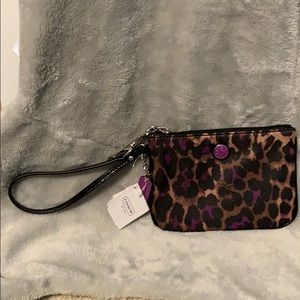 Purple cheetah print Coach wallet